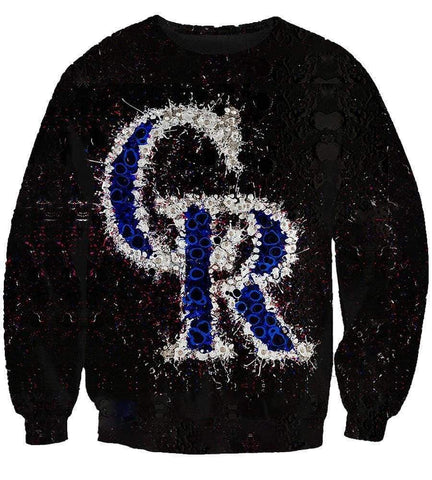 Image of Colorado Rockies /CR- 3D Hoodie, Zip-Up, Sweatshirt, T-Shirt