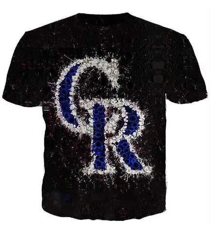 Image of Colorado Rockies /CR- 3D Hoodie, Zip-Up, Sweatshirt, T-Shirt
