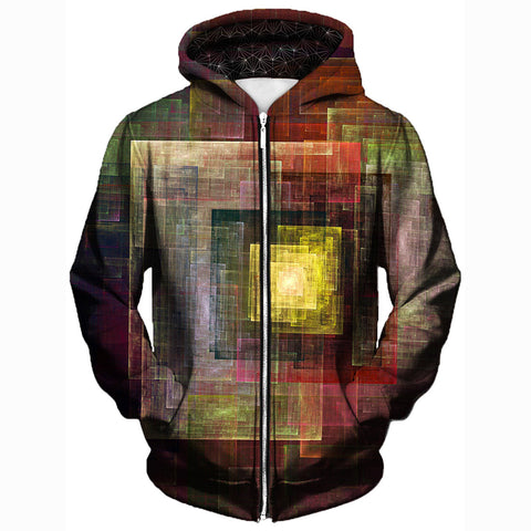 Image of Colorful Impression Unisex Zip-Up Hoodie