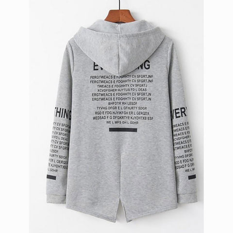 Image of Women's Letter Basic Zip Up Hoodie