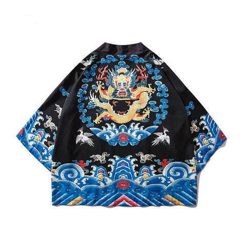 Image of Men Cardigan Kimono Japanese Style  Summer Outerwear