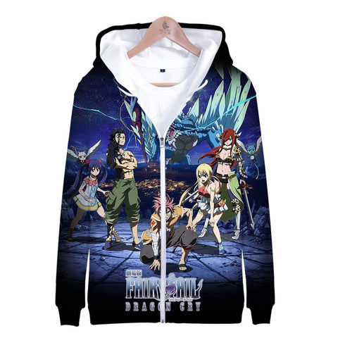 Image of Fairy Tail 3D Print Hoodies - Casual Zipper Hooded Sweatshirts Jacket