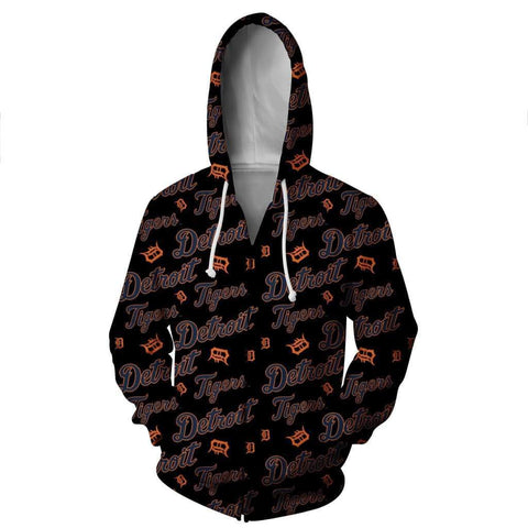 Image of Detroit Tigers Hoodies - Pullover Black Hoodie