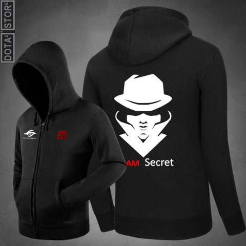 Image of DOTA 2 Team Secret Hoodies - Zip Up Hat Black Hoodie