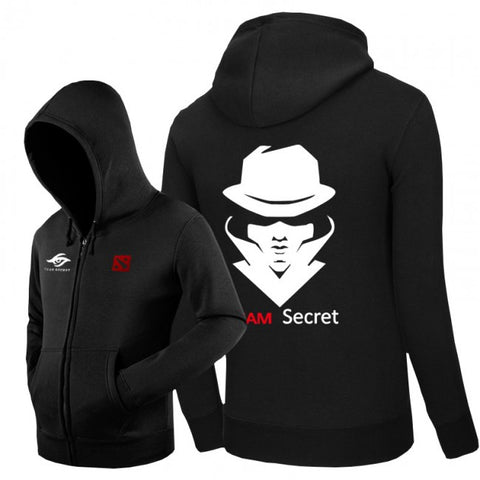 Image of DOTA 2 Team Secret Hoodies - Zip Up Hat Black Hoodie