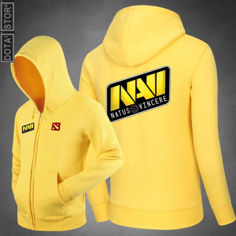 Image of DOTA 2 Na`Vi Team Fashion Hoodies - Zip Up Yellow Hoodie