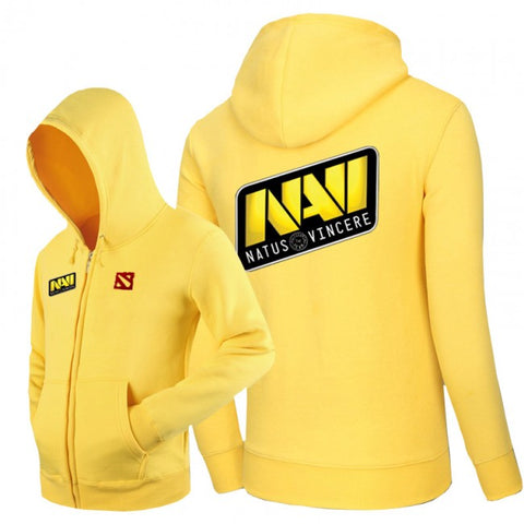 Image of DOTA 2 Na`Vi Team Fashion Hoodies - Zip Up Yellow Hoodie