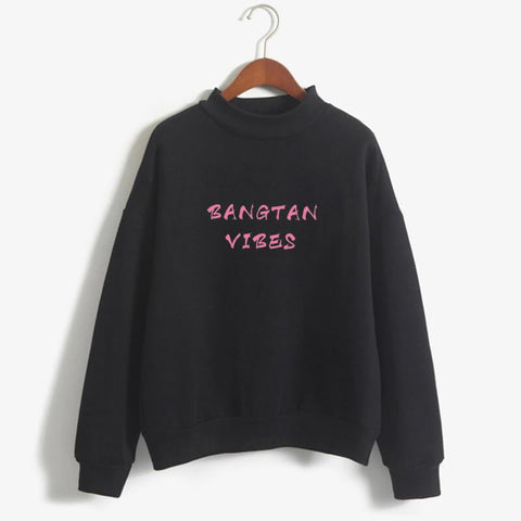 Image of BTS Sweatshirt - Bangtan Vibes Turtleneck Sweatshirt
