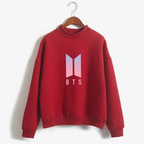 Image of BTS Sweatshirt - Gradient Emblem Turtleneck Sweatshirt
