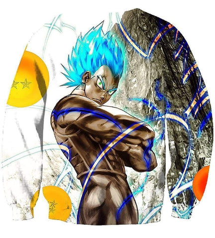 Image of Dragon Ball Z Goku Hoodies - Blue Hair Goku Hoodie