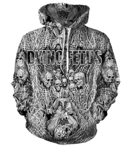 Image of Dying Skull Hoodies - Pullover Grey Hoodie