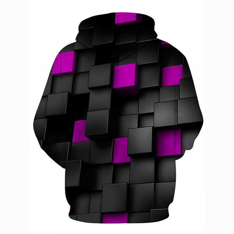 Image of 3D Printed Color Block Hoodie - Hooded Basic Pullover