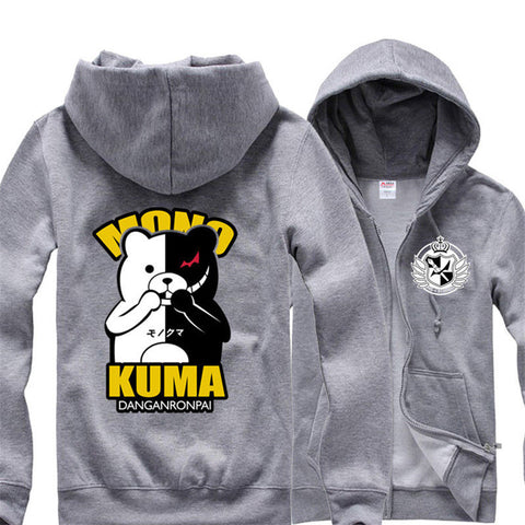 Image of Danganronpa Monokuma Hoodies - Zip Up Fleece Hoodie