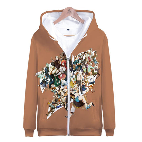 Image of Fairy Tail Zipper Hoodies Sweatshirts - 3D Print Casual Hooded Jacket