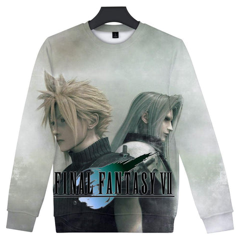 Image of Anime Final Fantasy VII 3D Hoodie Zipper Pullover Hooded Sweatshirt