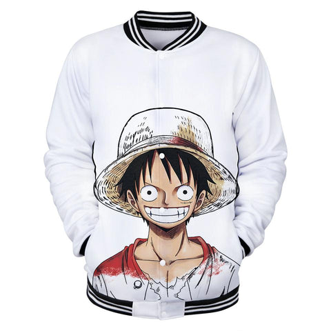Image of Fashion One Piece Luffy Hoodie - 3D Baseball Jacket