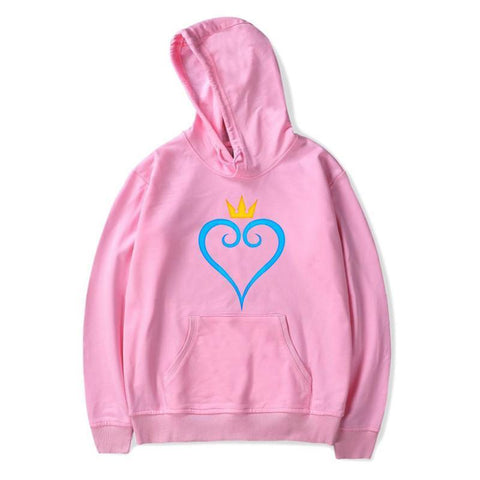 Image of Kingdom Hearts Girls Crown and Blue Heart Printed Multicolor Hoodie