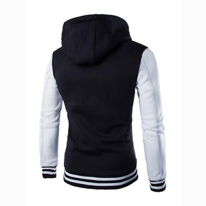 Color Block Hoodie - Hooded Botton Active Bomber Jacket