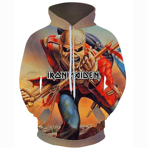 Image of Iron Maiden Hoodie Sweatshirt - Unisex Real Dead One 3D Print Pullovers