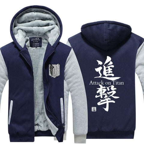 Image of Attack on Titan Hoodie - Thicken Fleece Coat Zipper Jacket