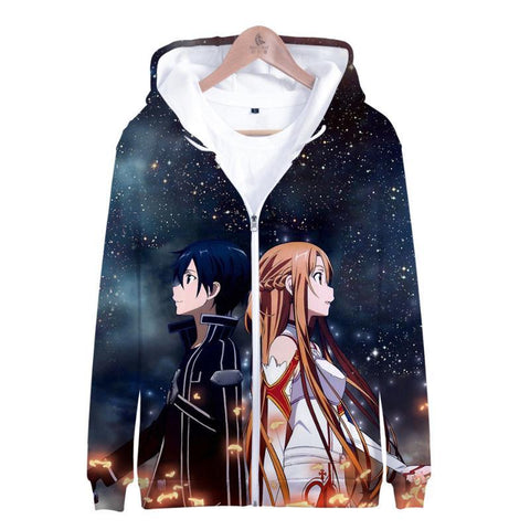 Image of Sword Art Online 3D Hoodies - Harajuku Zipper Sweatshirt