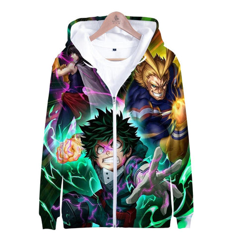 Image of My Hero Academia 3D Printed Zipper Hoodie