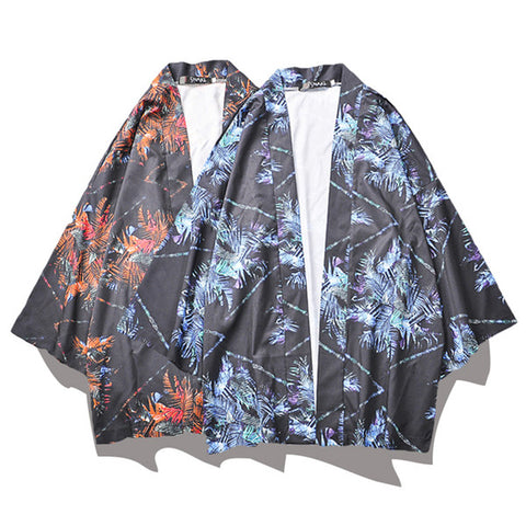 Image of Men's Cool Harajuku Kimono Japan Style Printed Summer Shirt