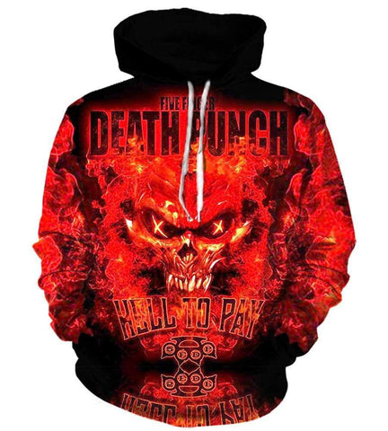 Image of Five Finger Death Punch Hoodies - Five Finger Death Punch Zip Up 3D Hoodie