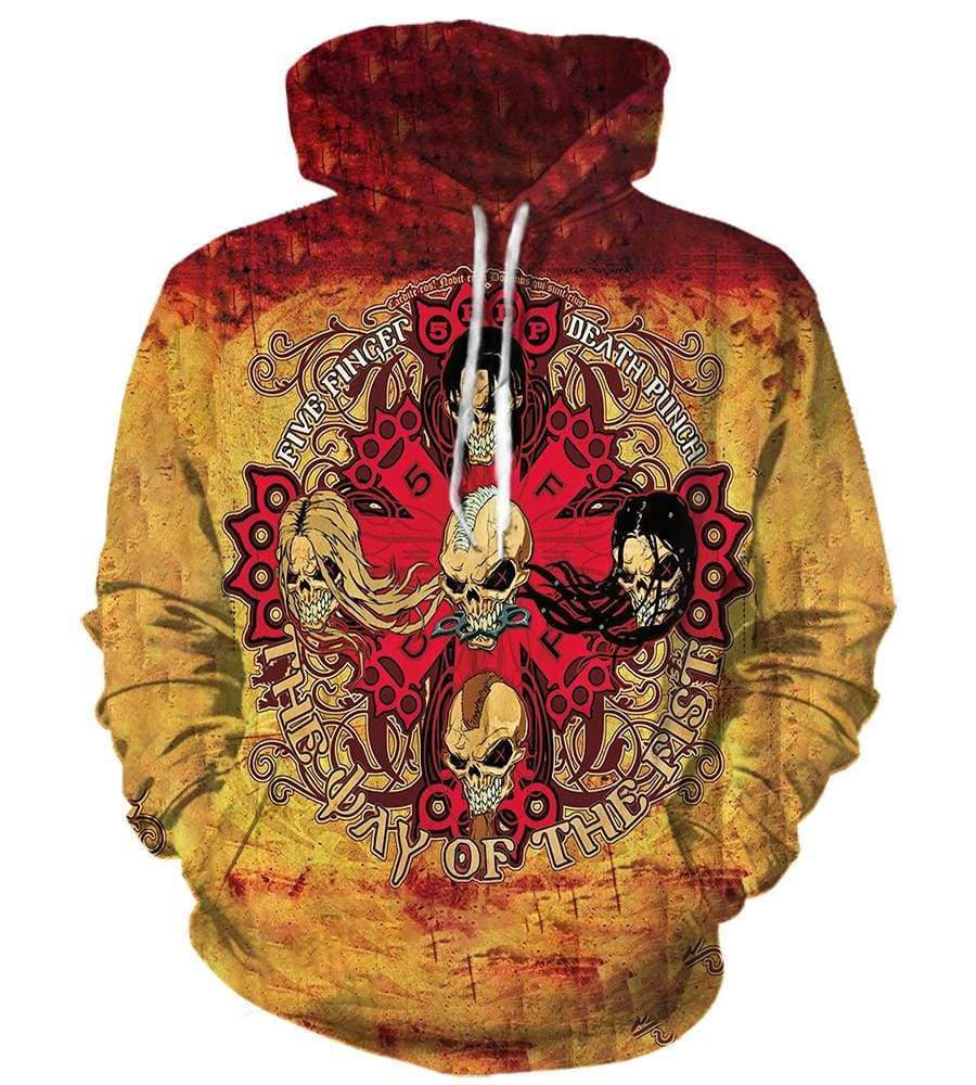 Five Finger Death Punch Hoodies - Pullover Yellow Hoodie