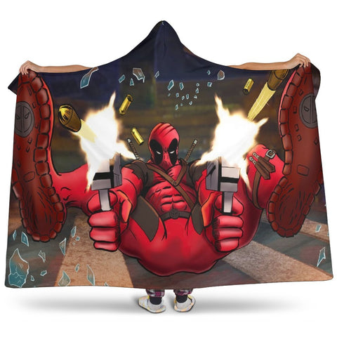 Image of Deadpool Hooded Blanket - Double Gun Red Blanket