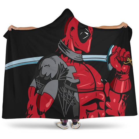 Image of Deadpool Hooded Blanket - Warrior Knife Red Deadpool