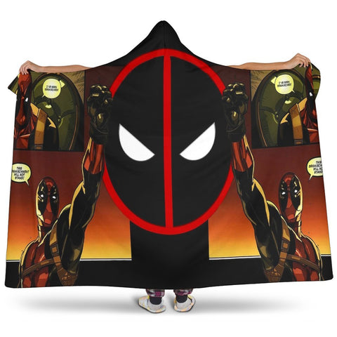 Image of Deadpool Hooded Blanket - Black Head Blanket