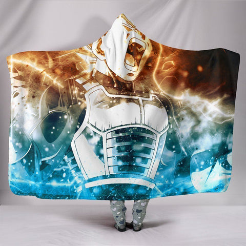 Image of Dragon Ball Vegeta Hooded Blanket - Angry Saiyan Yellow Blanket