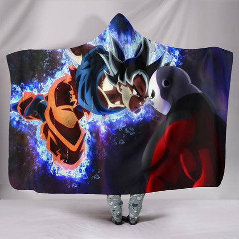 Image of Dragon Ball Hooded Blanket - Goku And Jiren Cool Black Blanket