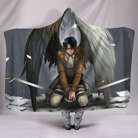 Image of Attack On Titan Hooded Blankets - Attack On Titan Levi Hooded Blanket