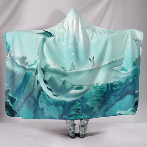 Image of Pokemon Lugia Hooded Blanket - Blue Blanket