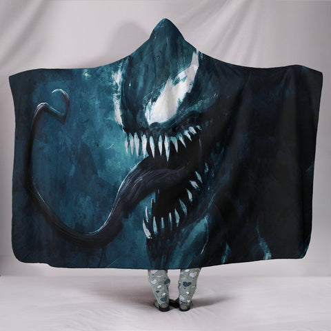 Image of Venom Hooded Blanket - Long Tongue Black Blanket