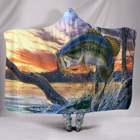 Image of Fish Hooded Blanket - Big Fresh Fish  Red Blanket