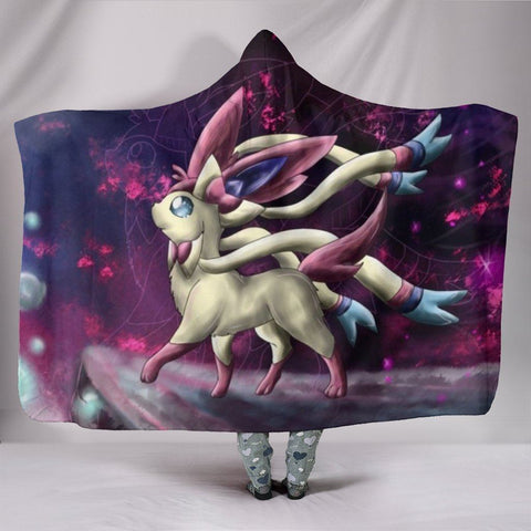 Image of Pokemon Sylveon Hooded Blanket - Magical Beast Black Blanket