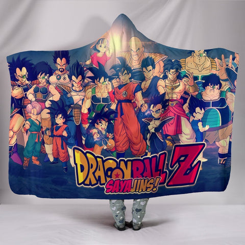 Image of Dragon Ball Sayajin Hooded Blanket - Super Saiyan Family Blanket