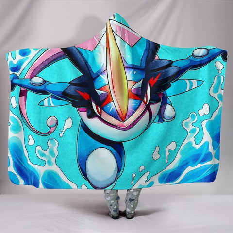 Pokemon Greninja Hooded Blanket - Flying Blue Blanket