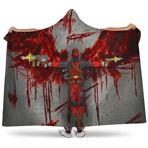 Image of Deadpool Hooded Blanket - Blood Wings Blanket