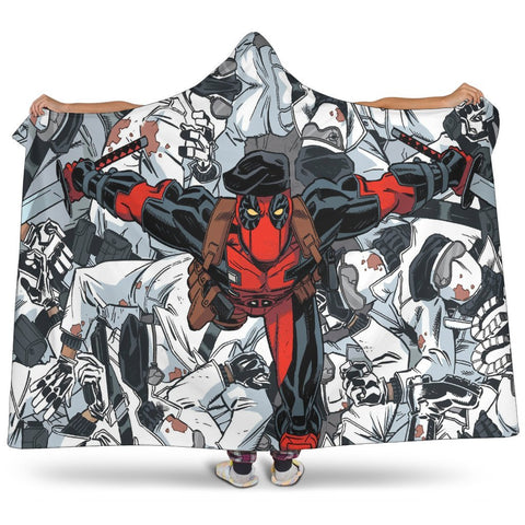 Image of Deadpool Hooded Blanket - Fighting Grey Blanket
