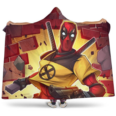 Image of Deadpool Hooded Blanket - Sex Yellow Top Wear Blanket