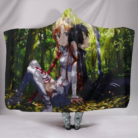 Image of Sword Art Online Kirito Asuna Hooded Blanket - Under The Shade