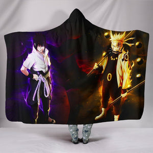 Naruto Hooded Blankets - Naruto and Sasuke Anime Series Super Cool Hooded Blanket