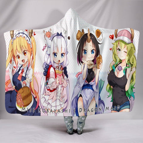 Image of Dragon Maid Hooded Blanket - Miss Kobayashi’s White Blanket