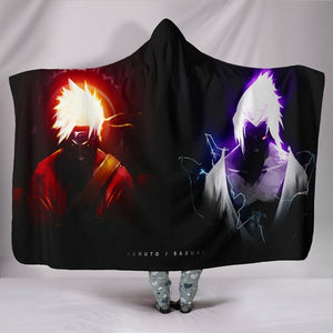 Naruto Sasuke Hooded Blankets - Naruto Sasuke Super Cool Hooded Blanket