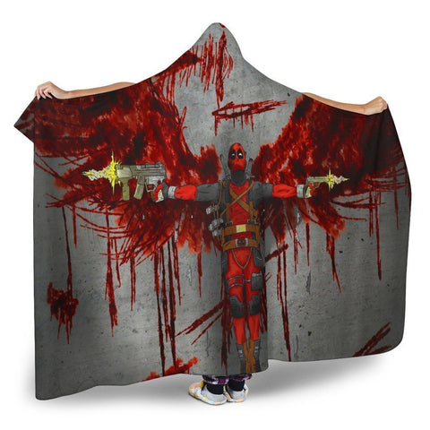 Image of Deadpool Hooded Blanket - Blood Wings Blanket