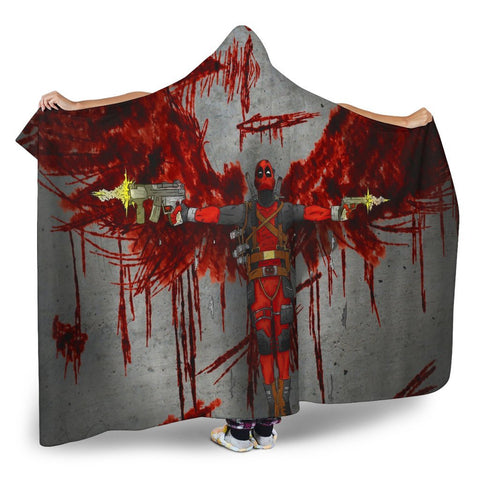 Image of Deadpool Hooded Blanket - Blood Red Deadpool Blanket